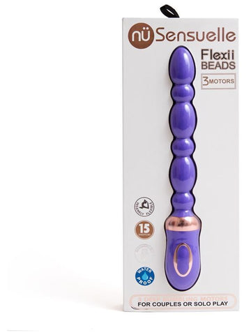 Nu Sensuelle Flexii 15 Functions Vibrating Anal Beads USB Rechargeable - Anal Beads and Balls