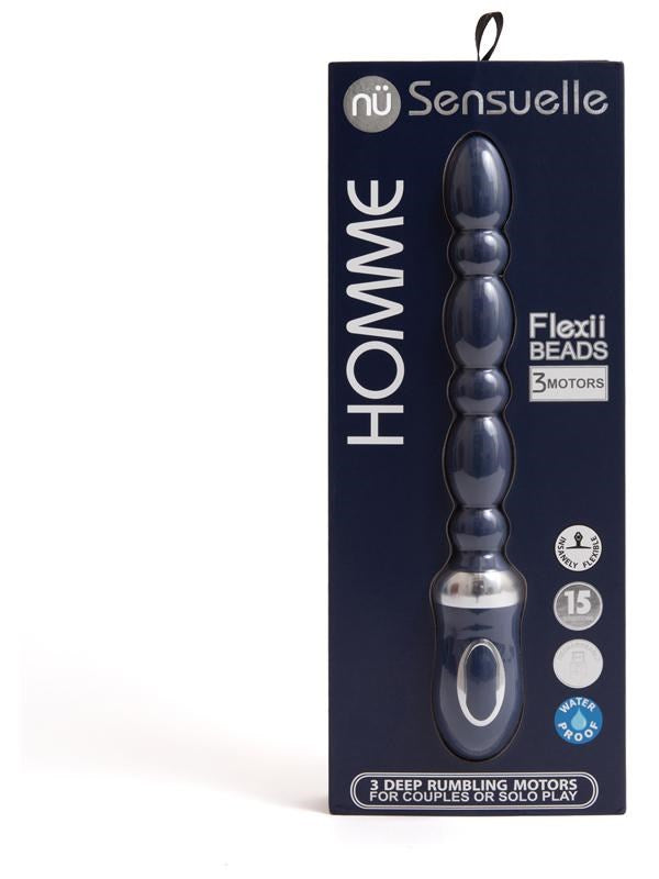 Nu Sensuelle Homme Flexii Rechargeable Vibrating Anal Beads - - Anal Beads and Balls