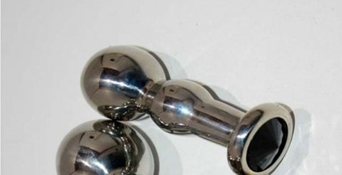 Hells Couture Gem Adorned Anal Plug Medium Silicone Butt Plug with Jewel - Steel Sex Toys