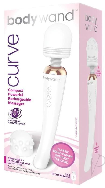 Xgen Products Bodywand Curve Silicone Massager 9 inch Rechargeable Vibrator - - Waterproof Vibrators