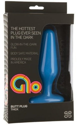 Doc Johnson Glo Body Safe Butt Plug Thick Glow in Dark Anal Stimulation - Butt Plugs