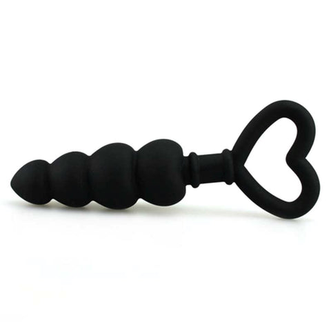 BDStyle Heart Shaped Anal Plug Body Safe Silicone with Heart Handle - Anal Beads and Balls