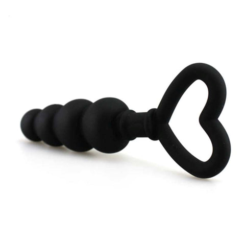 BDStyle Heart Shaped Anal Plug Body Safe Silicone with Heart Handle - Anal Beads and Balls