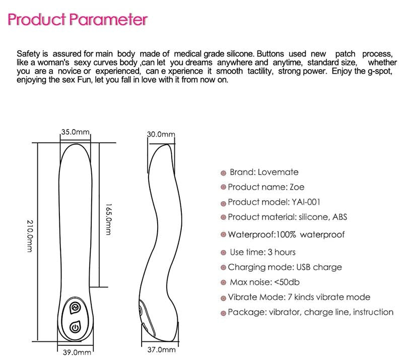 LoveMate Zoe Massager Dual Motor Vibrator with Remote Control - - Luxury Sex Toys
