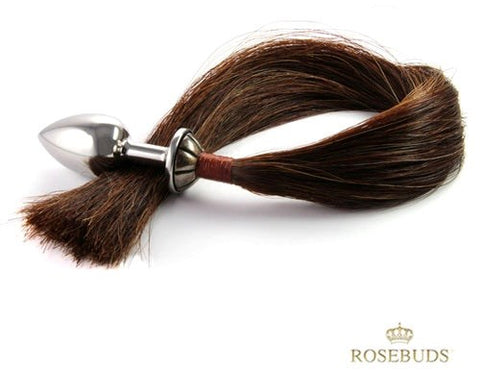 Rosebuds Jewelry Rosebuds Tailbud M Natural Horse Hair 48.5cm Butt Plug - Steel Sex Toys