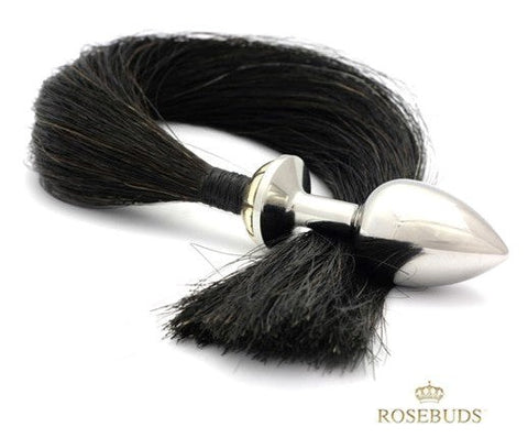 Rosebuds Jewelry Rosebuds Tailbud M Natural Horse Hair 48.5cm Butt Plug - Steel Sex Toys