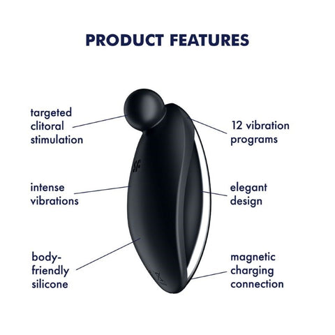 Satisfyer Spot On 2 Rechargeable Clitoral Stimulator with 12 Vibrations - Clit Ticklers and Pulsators