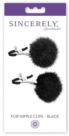 Sportsheets Sincerely Fur Nipple Clips with Adjustable Pressure Control - Breast and Nipple Toys