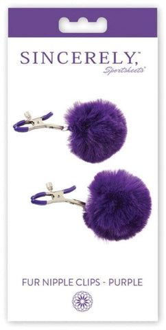 Sportsheets Sincerely Fur Nipple Clips with Adjustable Pressure Control - Breast and Nipple Toys