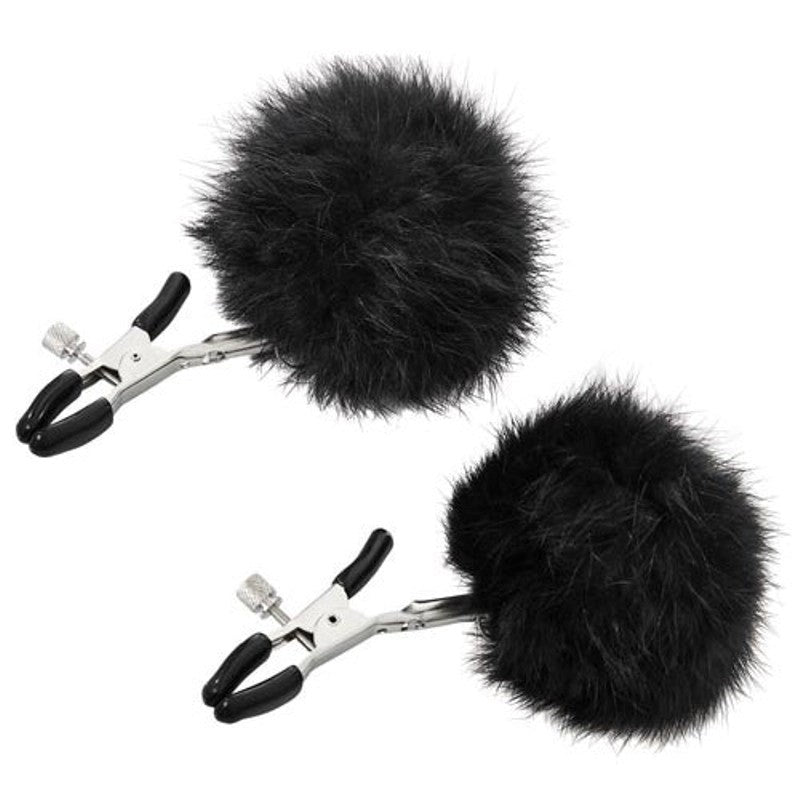 Sportsheets Sincerely Fur Nipple Clips with Adjustable Pressure Control - - Breast and Nipple Toys