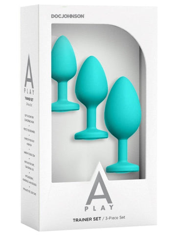 Doc Johnson A Play Trainer Set 3 Piece Silicone Butt Plugs for Anal Training - Butt Plugs