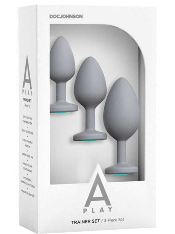 Doc Johnson A Play Trainer Set 3 Piece Silicone Butt Plugs for Anal Training - - Butt Plugs