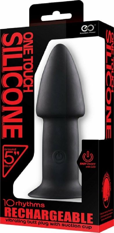 NANMA Corporation Excellent Power One Touch Rechargeable Silicone Butt Plug 5 inch - - Anal Vibrators