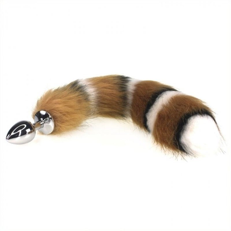BDStyle Interphase Faux Fox Tail Metal Butt Plug with Premium Yellow Faux Fur - Steel Sex Toys
