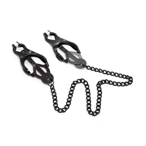 BDStyle Japanese Clover Clamps With Chain for Nipple Stimulation - Breast and Nipple Toys