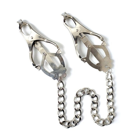 BDStyle Japanese Clover Clamps With Chain for Nipple Stimulation - Breast and Nipple Toys