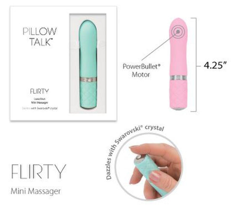 BMS Factory Pillow Talk Flirty Bullet Vibrator with Crystal Button Control - Personal Massagers