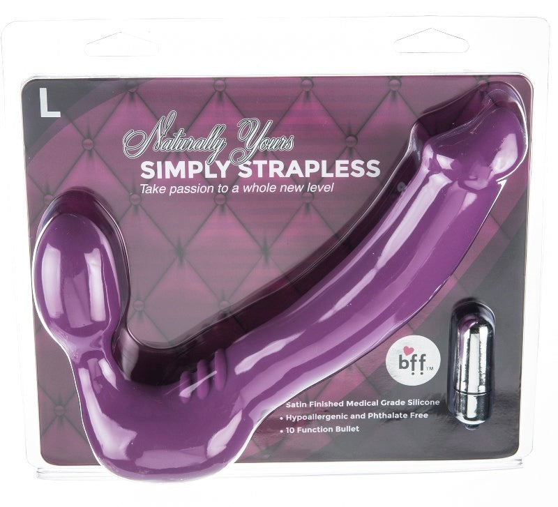 SI Novelties Simply Strapless Vibrating Silicone Strap On Large Dildo - - Strap On Sextoys