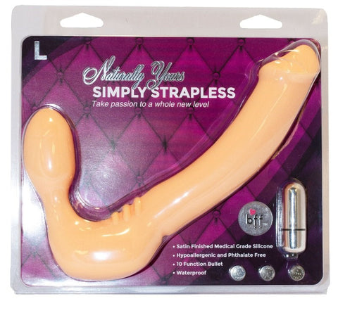 SI Novelties Simply Strapless Vibrating Silicone Strap On Large Dildo - Strap On Sextoys