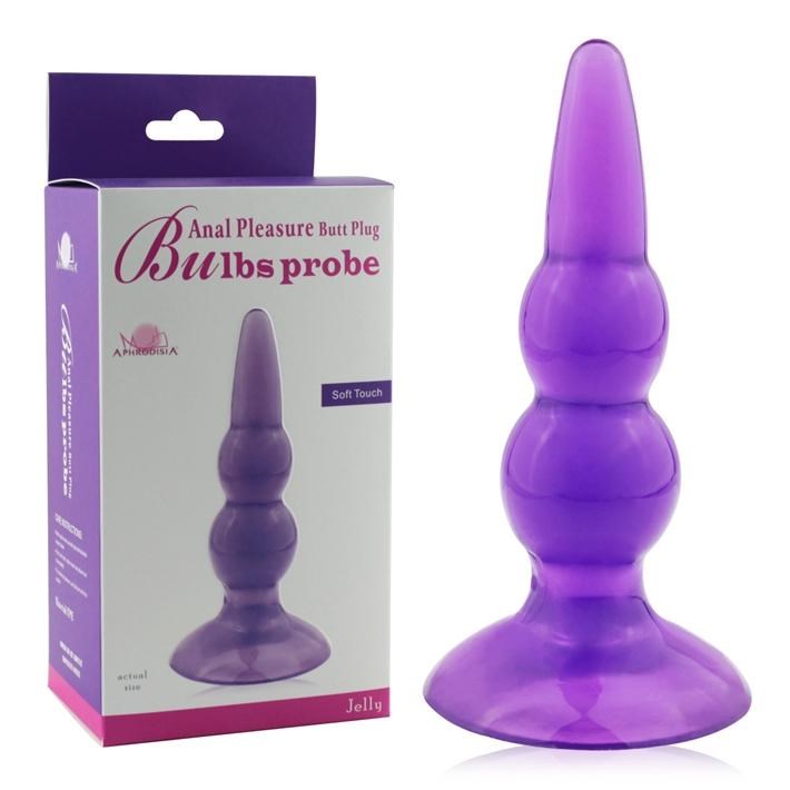 Aphrodisia Bulbed Anal Probe Soft Beginner Friendly Butt Plug - - Butt Plugs