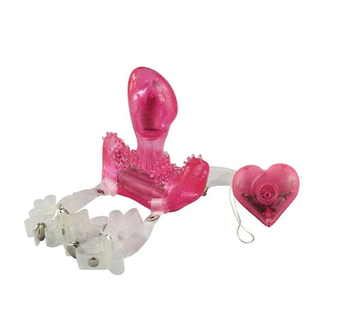Aphrodisia Hearts & Flutter Vibrating Strap On with Remote Control - Strap On Sextoys