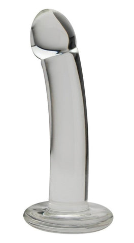 Spartacus Enterprises Blown Basic Curve Smooth Dildo Glass Sex Toy - Realistic Dildos
