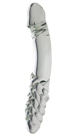 Spartacus Enterprises Blown Double Ended Dildo with Twist Handcrafted Glass - Glass Sex Toys