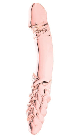 Spartacus Enterprises Blown Double Ended Dildo with Twist Handcrafted Glass - Glass Sex Toys