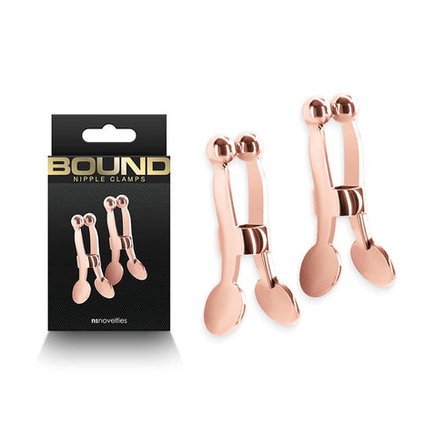 NS Novelties Bound Nipple Clamps C1 Gun Metal Adjustable Pressure - Nipple and Clit Clamps