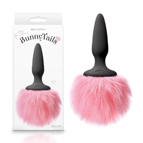 NS Novelties Cozy Kinky Delight Bunny Tails Mini Fur Butt Plug with Tail - Body Wands