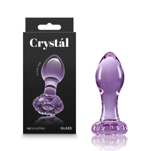 NS Novelties Blossom of Pleasure Luxurious Glass Butt Plug with Crystal Flower - Remote Control Vibrators