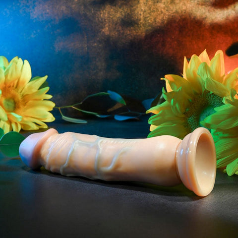 Evolved 7 Inch Realistic Dong Lifelike Silicone with Suction Cup Base - Vibrating Dildos