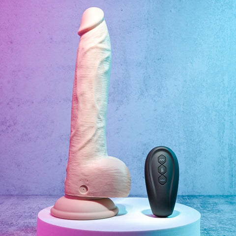 Evolved Pleasure Enhancer Thrust Tastic Thrusting Dildo with 10 Vibration Modes - Realistic Dildos