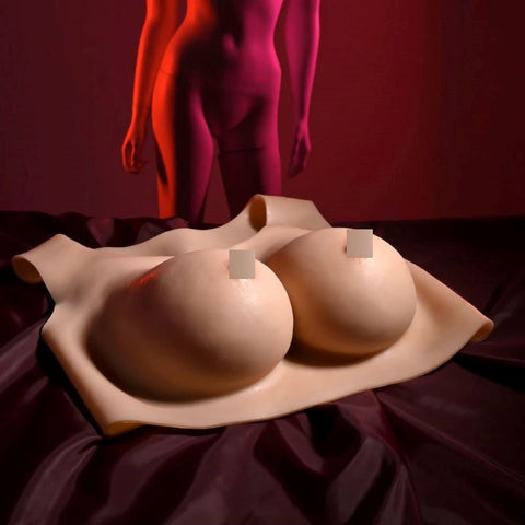 Evolved Gender X Plate D Cup Realistic Wearable Breasts with Silicone - Breast and Nipple Toys