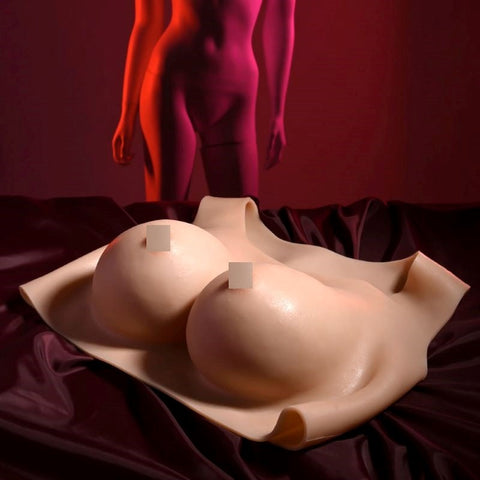 Evolved Gender X Plate D Cup Realistic Wearable Breasts with Silicone - Breast and Nipple Toys