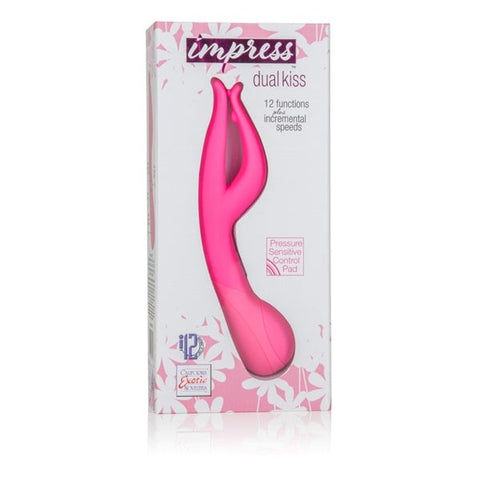 California Exotics Impress Dual Kiss Pressure Sensitive Dual Motor Vibrator - Clit Ticklers and Pulsators