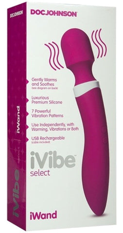 Doc Johnson iVibe Select iWand Rechargeable Wand Massager - Luxury Sex Toys