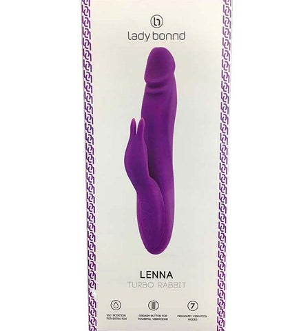 Lady Bonnd Lenna Turbo Rabbit Dual Stimulation Vibrator with Orgasm Button - Rabbit Vibrators