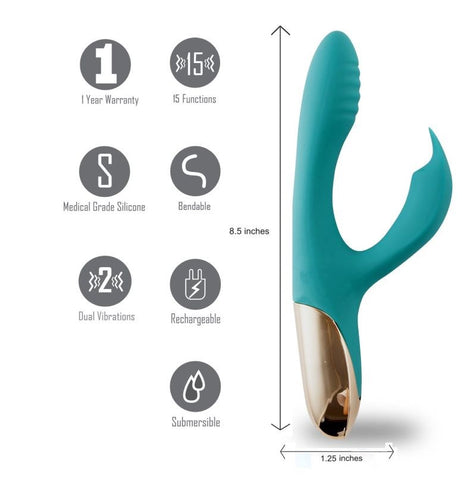 Maia Toys Maia Skyler Rechargeable Rabbit Vibe Bendable Dual Stimulation - Body Wands
