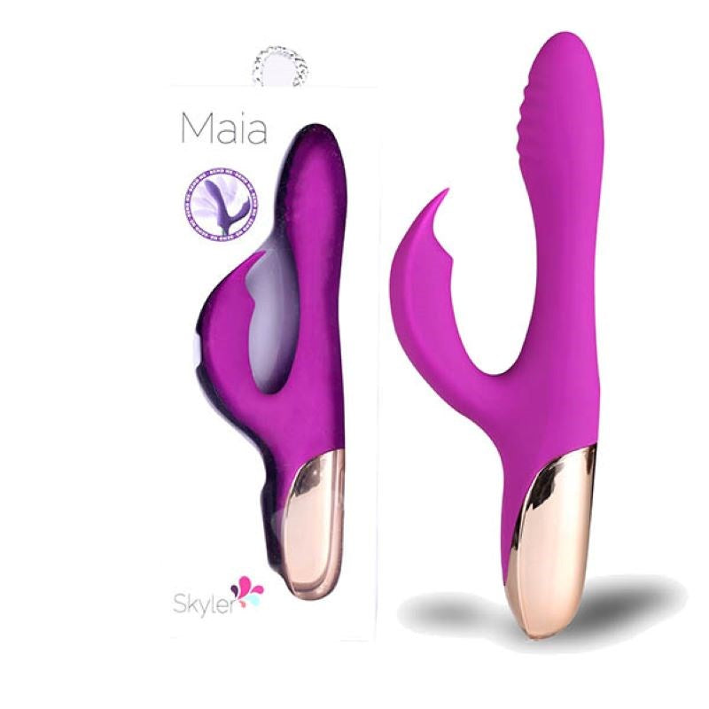 Maia Toys Maia Skyler Rechargeable Rabbit Vibe Bendable Dual Stimulation - - Body Wands
