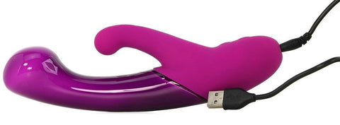 California Exotics Opal Vibrating Dual Massager Glass and Silicone - Rabbit Vibrators