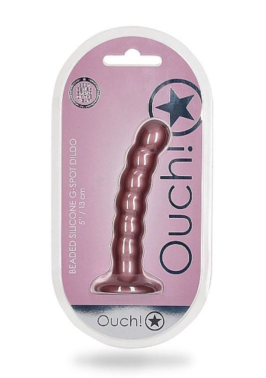 Shots Toys OUCH! Silky Smooth Beaded G Spot Stimulator with Suction Cup Base - - Strap On Sextoys