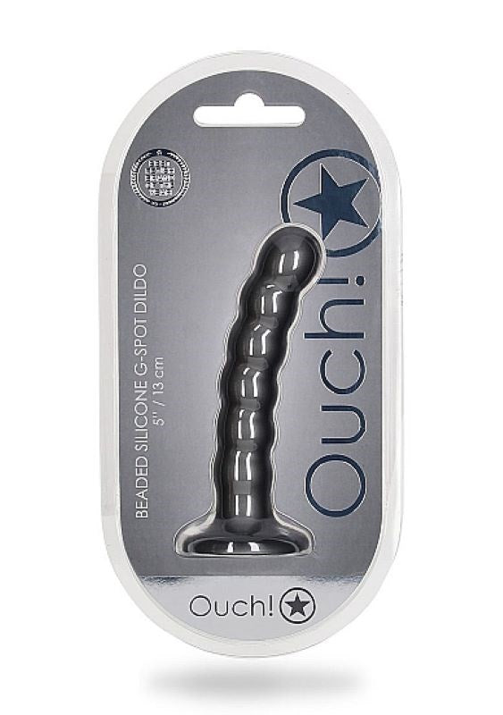 Shots Toys OUCH! Silky Smooth Beaded G Spot Stimulator with Suction Cup Base - - Strap On Sextoys