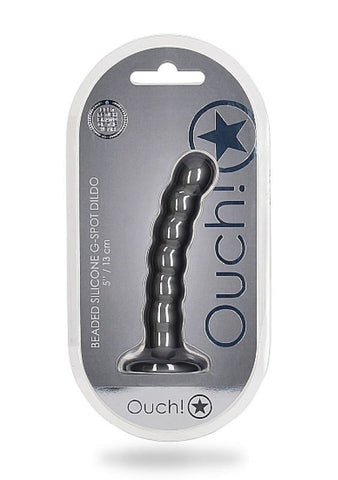 Shots Toys OUCH! Silky Smooth Beaded G Spot Stimulator with Suction Cup Base - Strap On Sextoys