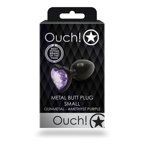 Shots Toys OUCH! Heart Gem Butt Plug Small with Heart Gem Base - Butt Plugs