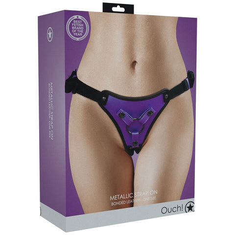 Shots Toys OUCH! Metallic Harness Adjustable Strap On for Secure Intimacy - Bras and Bra Sets