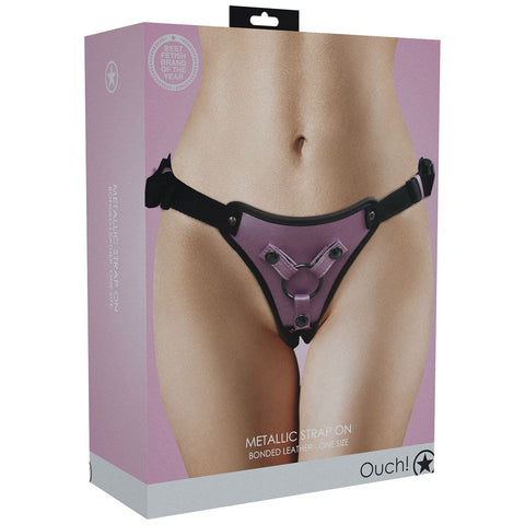 Shots Toys OUCH! Metallic Harness Adjustable Strap On for Secure Intimacy - Bras and Bra Sets