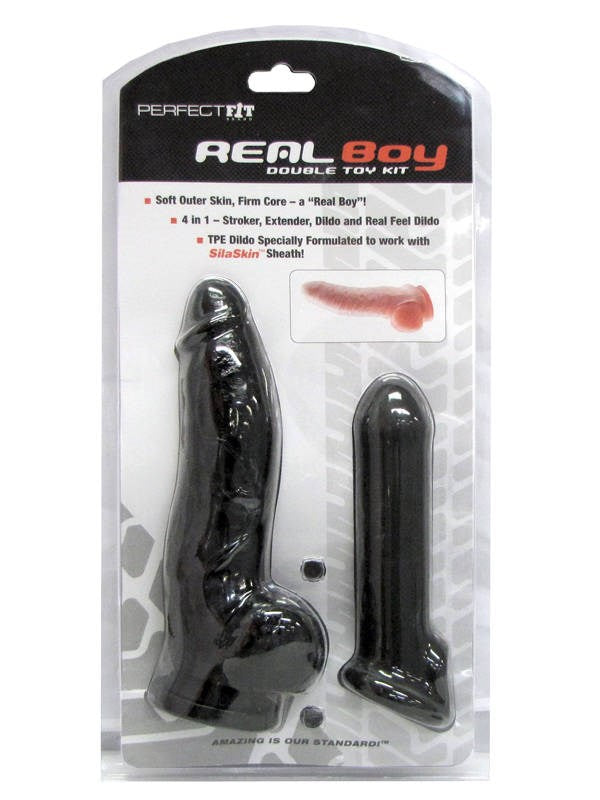 Perfect Fit Real Boy Dildo Kit with Dual Density Design and Masturbator - Pumps, Extenders and Sleeves