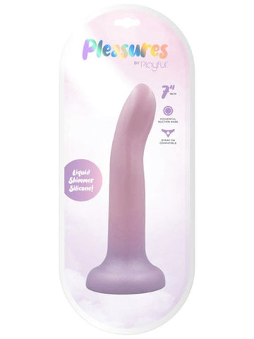 Evolved Pleasures By Playful 7 Inch Dong with Shimmer Silicone - Butt Plugs