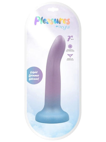 Evolved Pleasures By Playful 7 Inch Dong with Shimmer Silicone - Butt Plugs